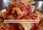Baked Red Enchilada Chicken Burritos