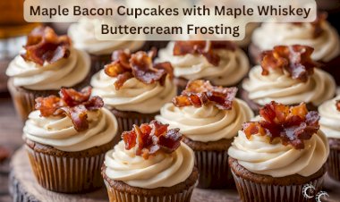 Maple Bacon Cupcakes with Maple Whiskey Buttercream Frosting