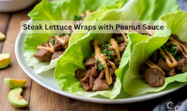 Steak Lettuce Wraps with Peanut Sauce