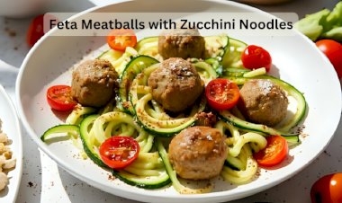 Feta Meatballs with Zucchini Noodles