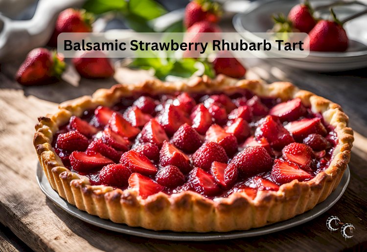 Balsamic Strawberry Rhubarb Tart Recipe