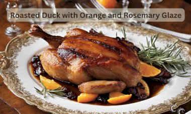 Roasted Duck with Orange and Rosemary Glaze