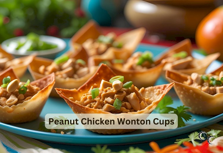Peanut Chicken Wonton Cups