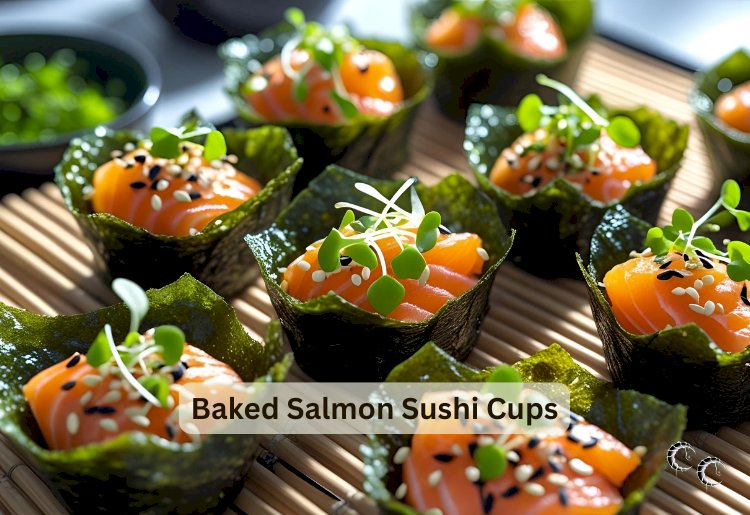 Baked Salmon Sushi Cups