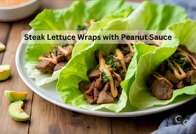 Steak Lettuce Wraps with Peanut Sauce