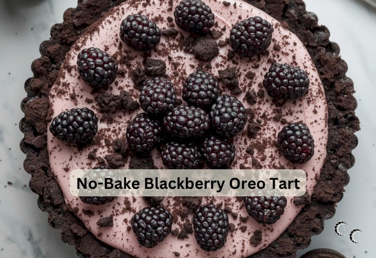 No Bake Blackberry Oreo Tart